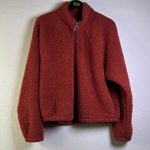 Hollister California Cozy Red Sherpa Jacket.